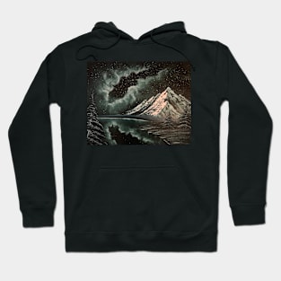 Blue Green Galaxy Landscape Hoodie